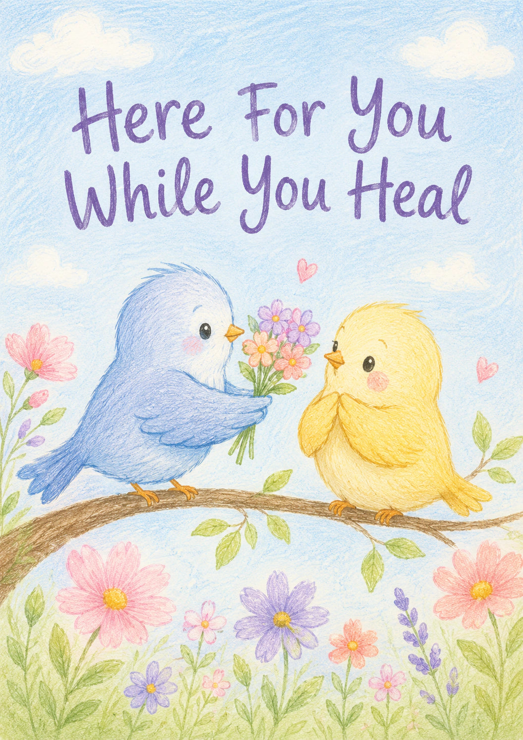 Get Well - Personalised Card — with punch holes