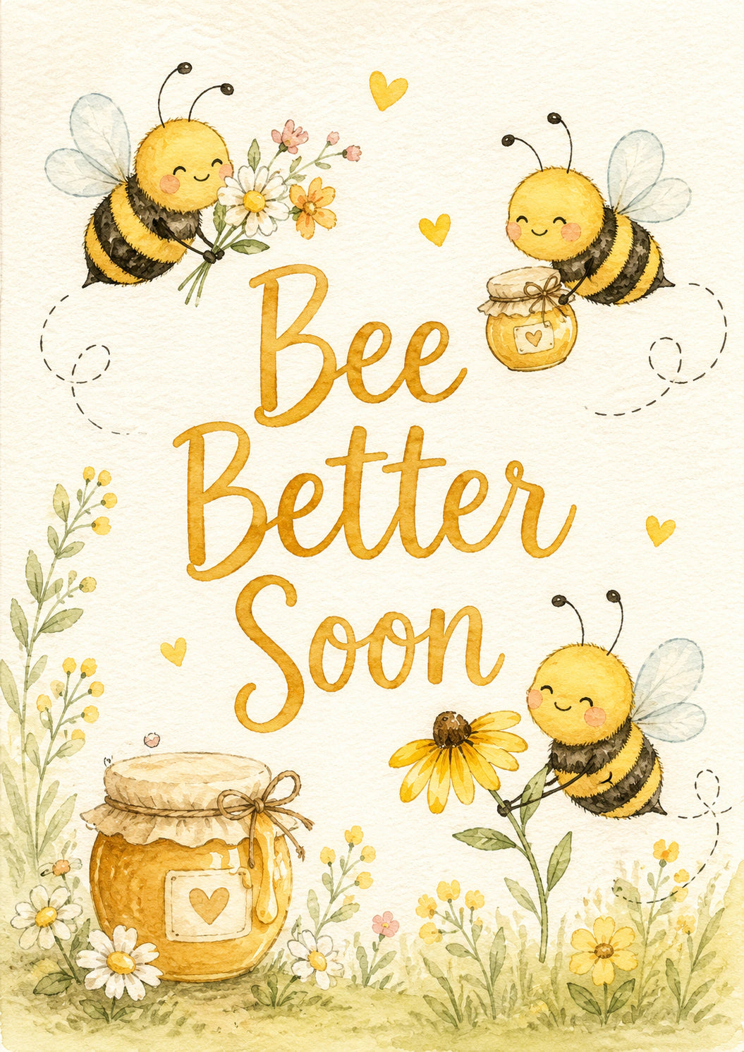 Get Well - Personalised Card — with punch holes