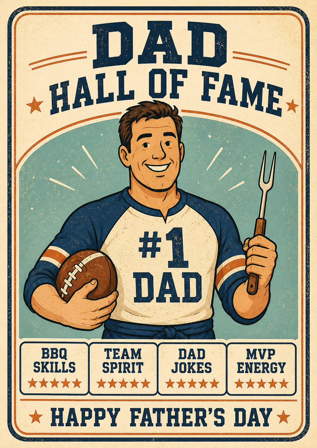Fathers Day - Personalised Card — with punch holes
