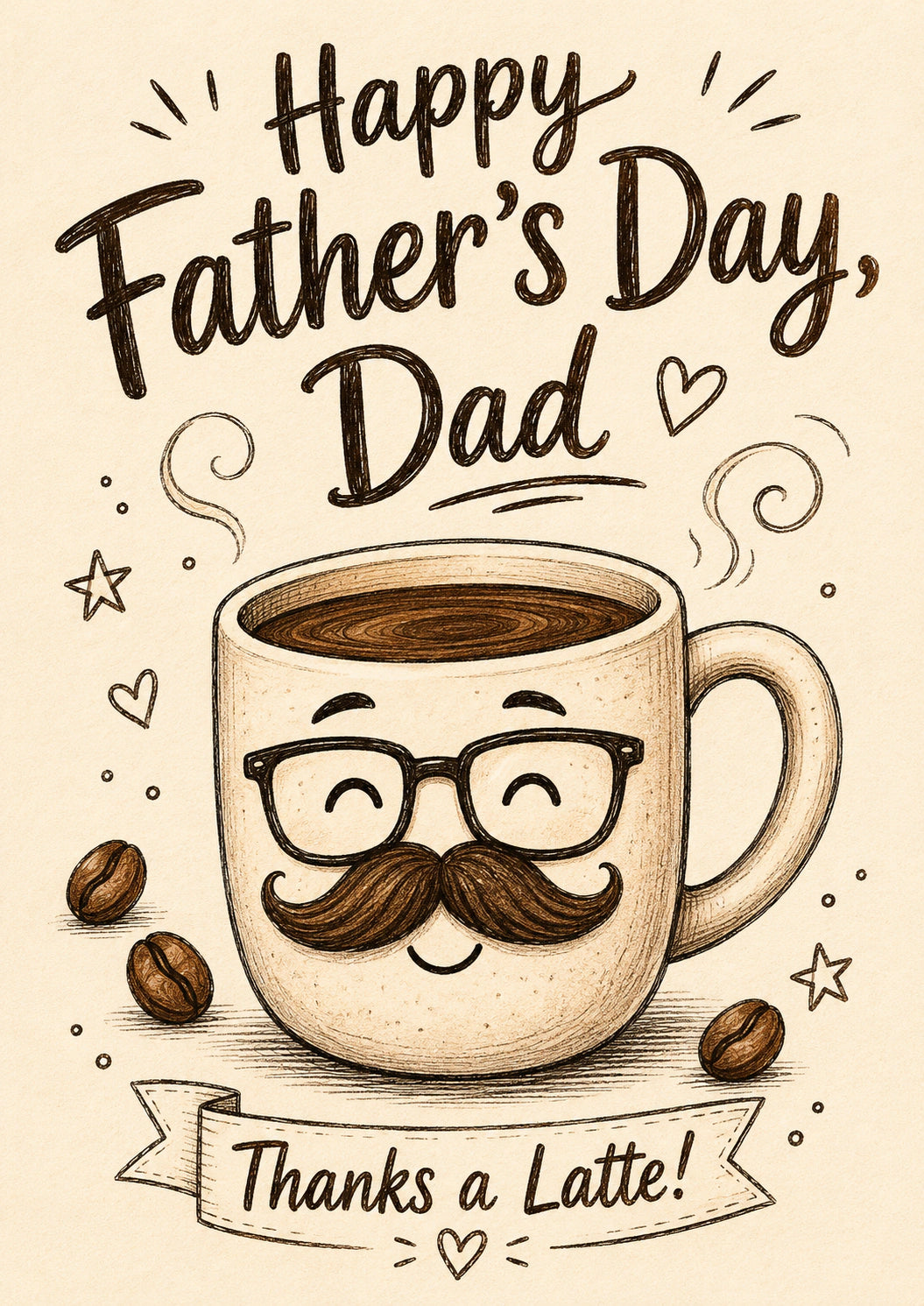 Fathers Day - Personalised Card — with punch holes