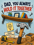 Load image into Gallery viewer, Fathers Day - Personalised Card — with punch holes
