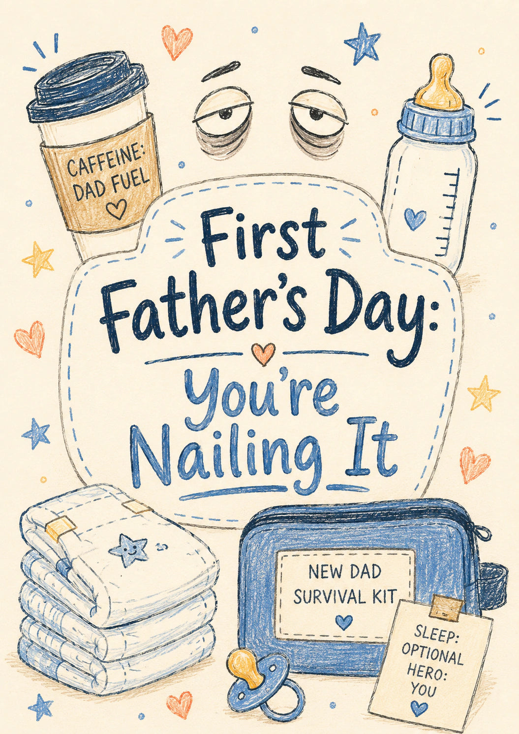 Fathers Day - Personalised Card — with punch holes