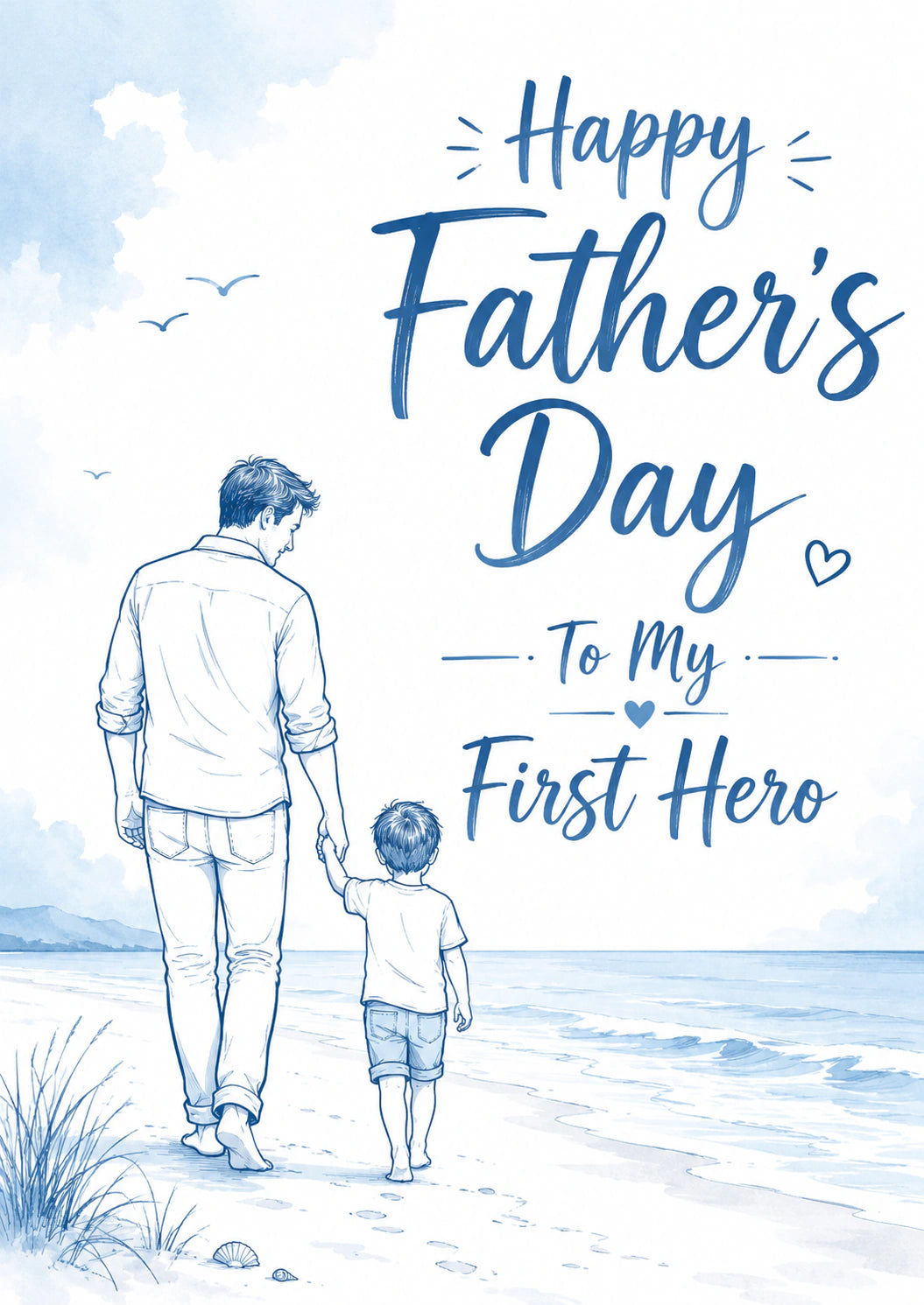 Fathers Day - Personalised Card — with punch holes