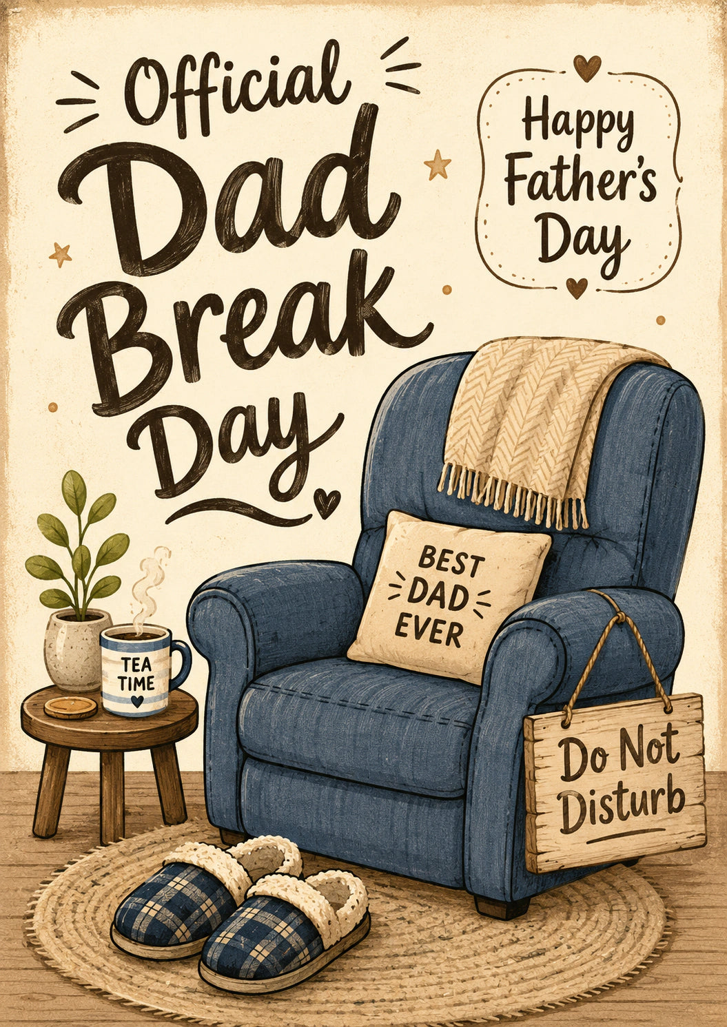 Fathers Day - Personalised Card — with punch holes