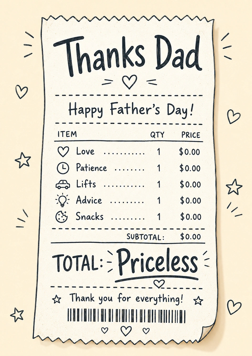 Fathers Day - Personalised Card