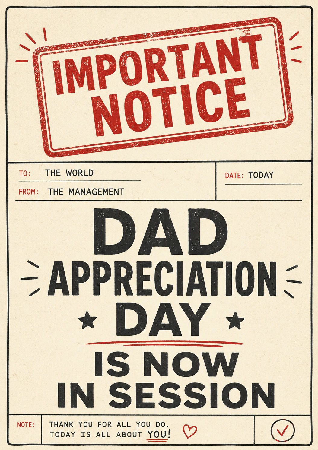 Fathers Day - Personalised Card — with punch holes