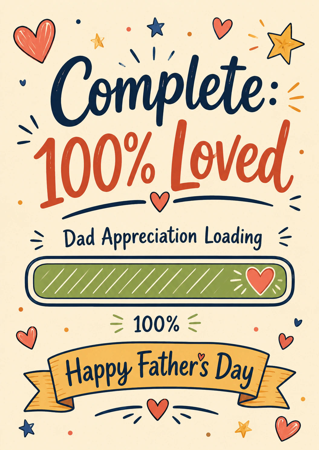 Fathers Day - Personalised Card — with punch holes