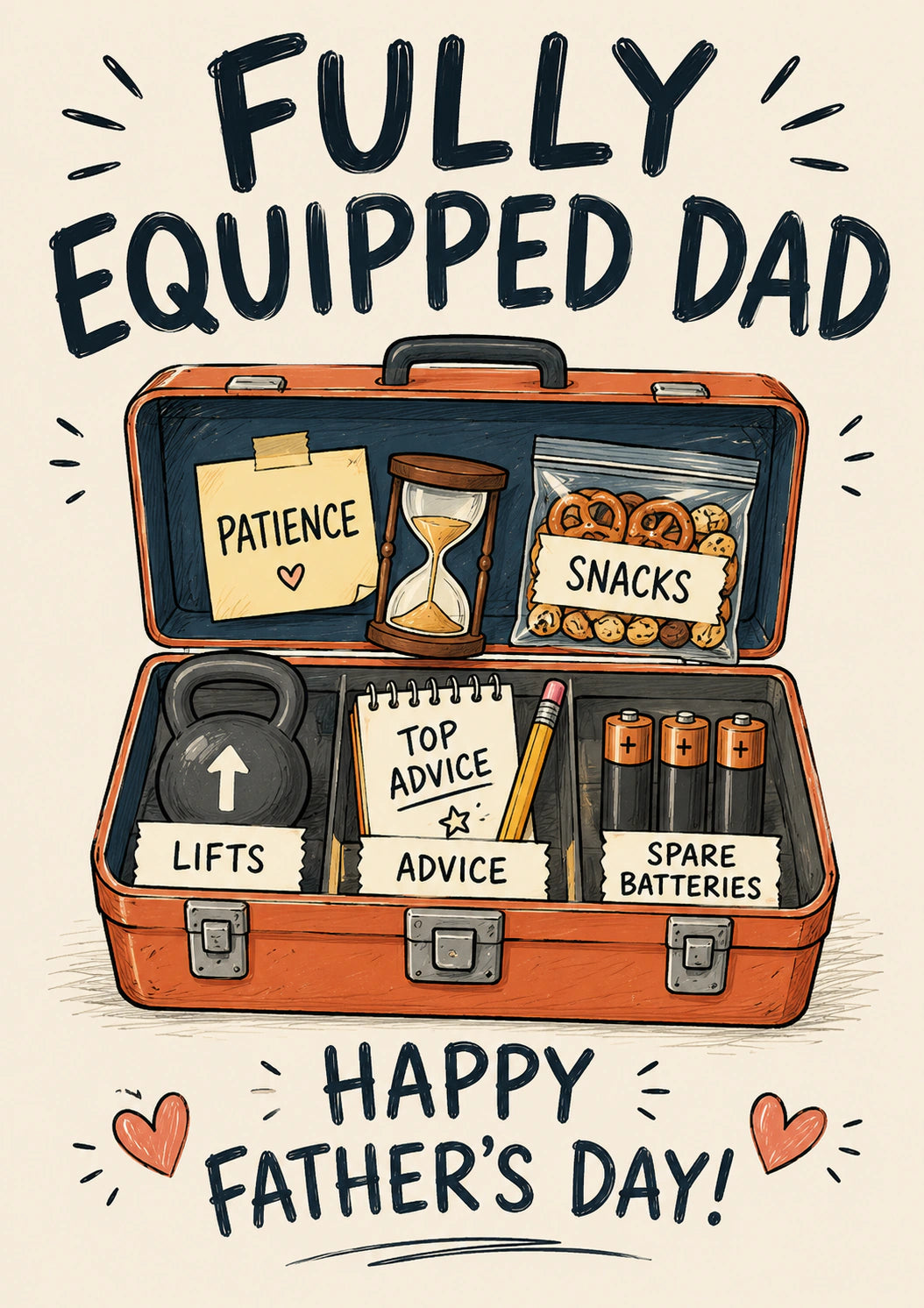 Fathers Day - Personalised Card — with punch holes