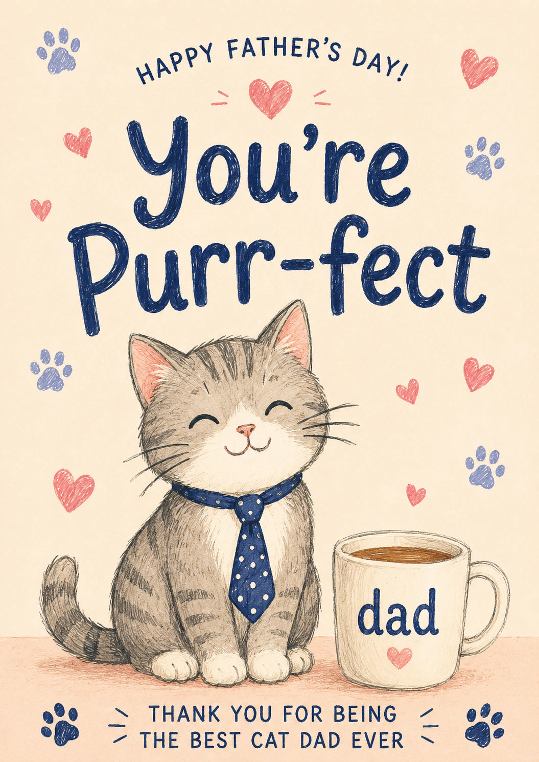Fathers Day - Personalised Card — with punch holes