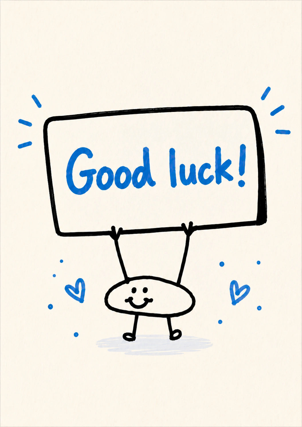 Good Luck - Personalised Card — with punch holes