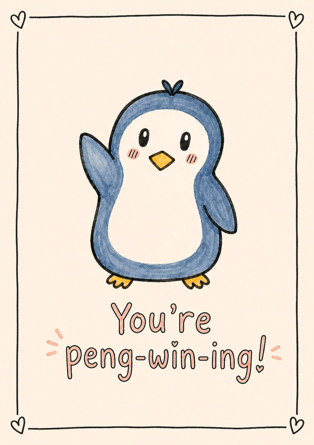 Thinking Of You - Personalised Card — with punch holes