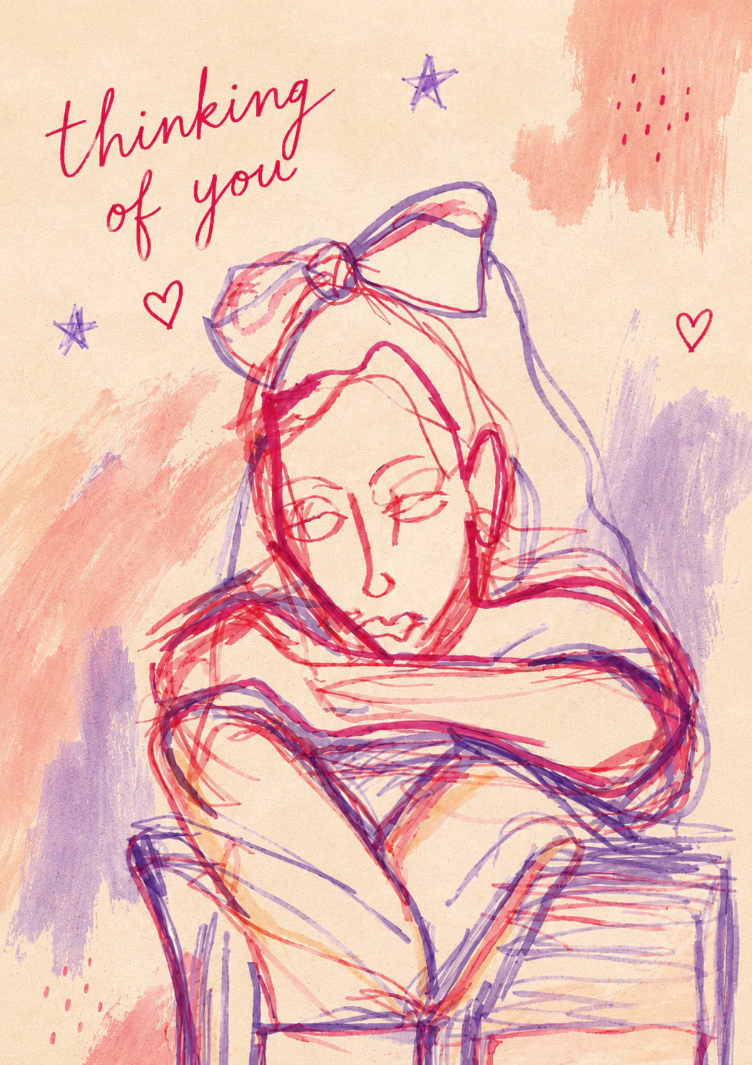 Thinking Of You - Personalised Card — with punch holes
