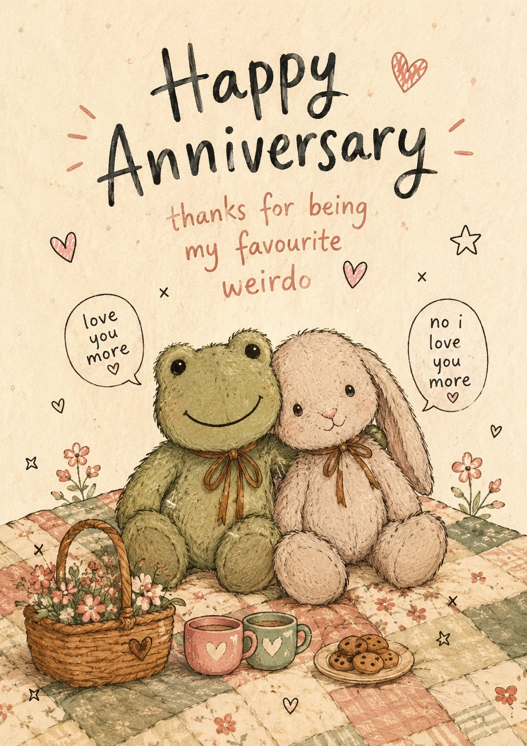 Anniversary - Personalised Card — with punch holes