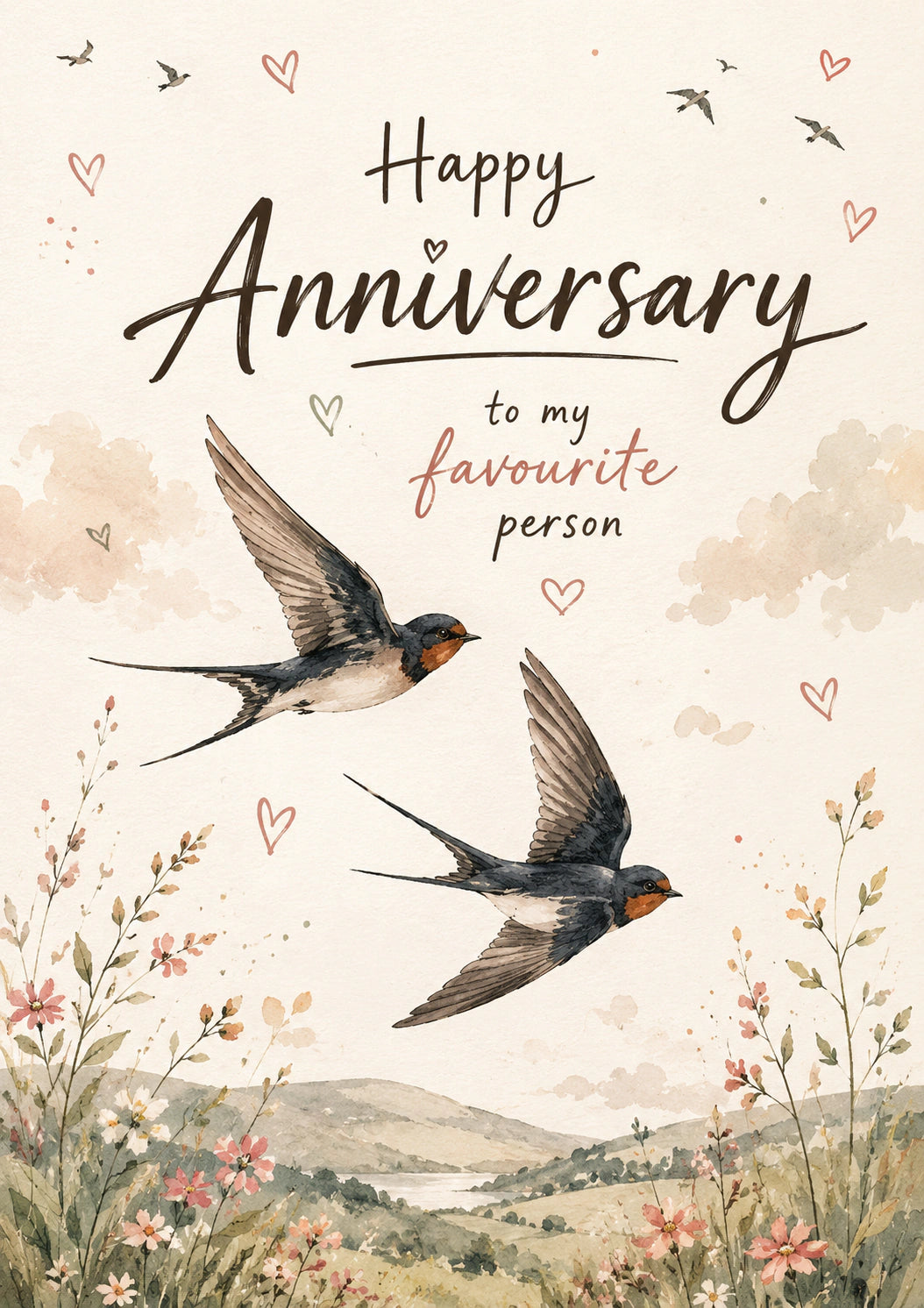 Anniversary - Personalised Card — with punch holes