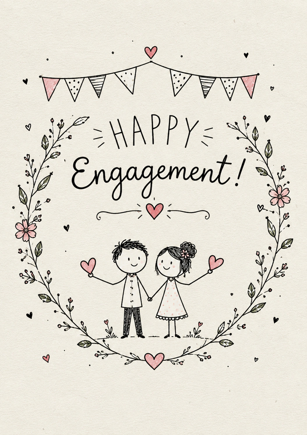 Engagement - Personalised Card — with punch holes