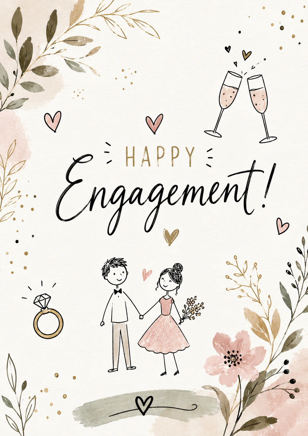 Engagement - Personalised Card — with punch holes