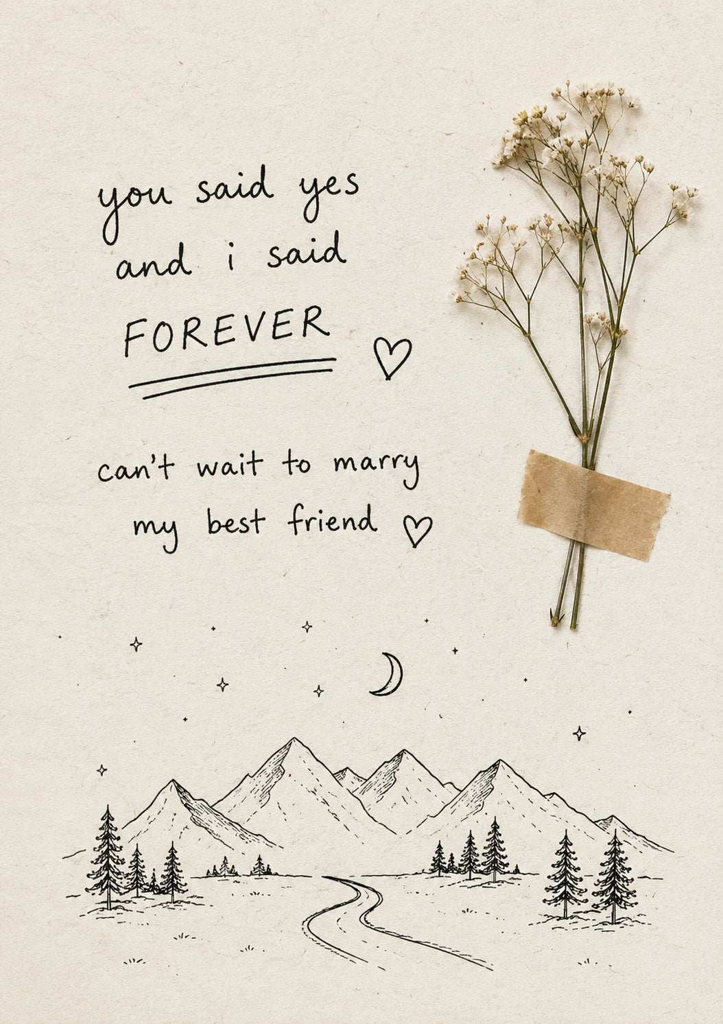 Engagement - Personalised Card — with punch holes