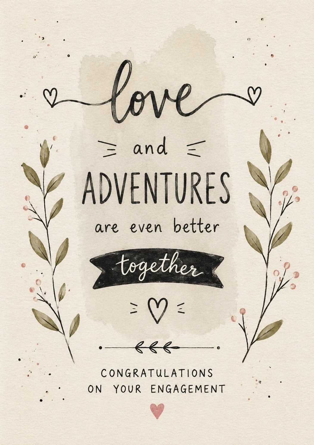 Engagement - Personalised Card — with punch holes