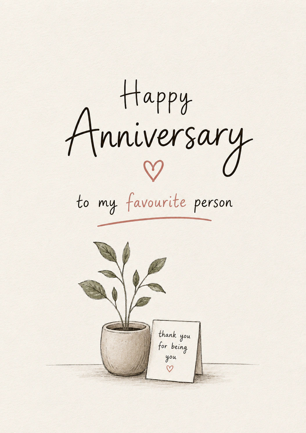 Anniversary - Personalised Card — with punch holes