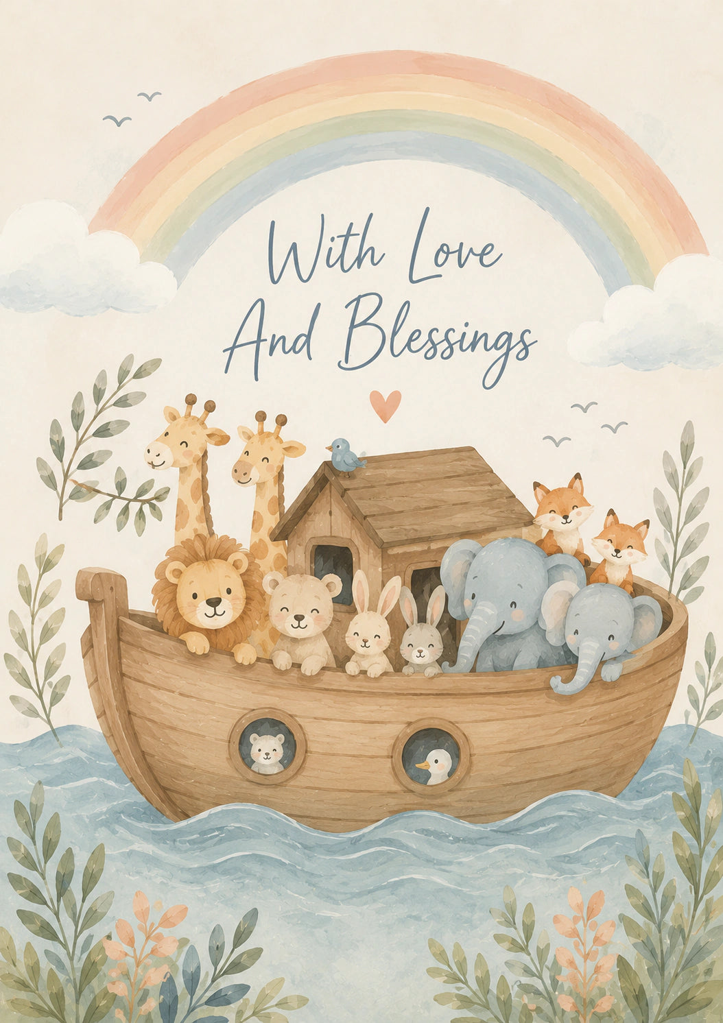 Christening - Personalised Card — with punch holes