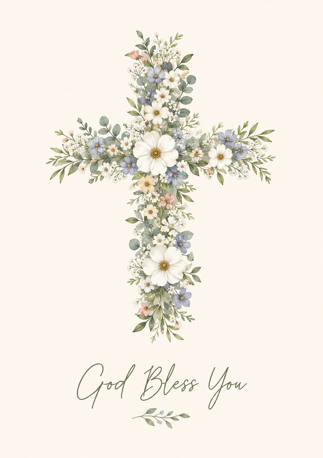 Christening - Personalised Card — with punch holes
