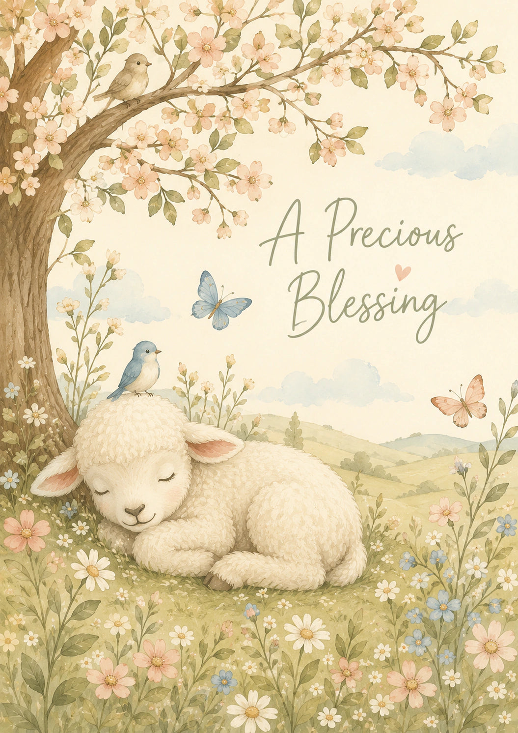 Christening - Personalised Card — with punch holes