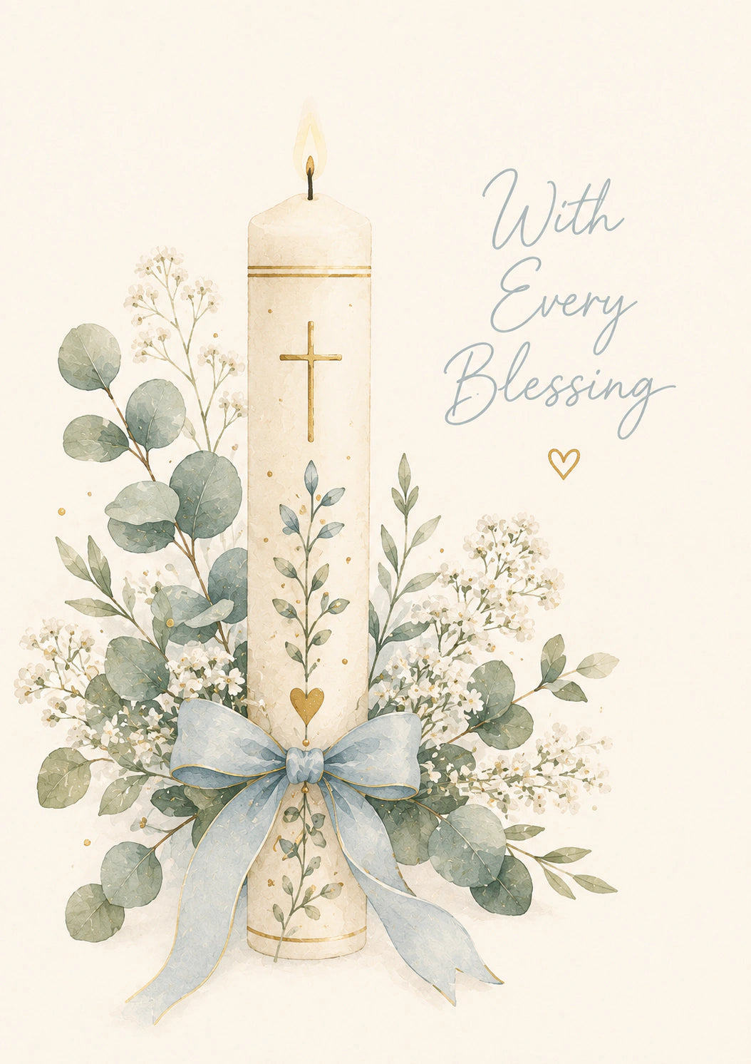 Christening - Personalised Card — with punch holes