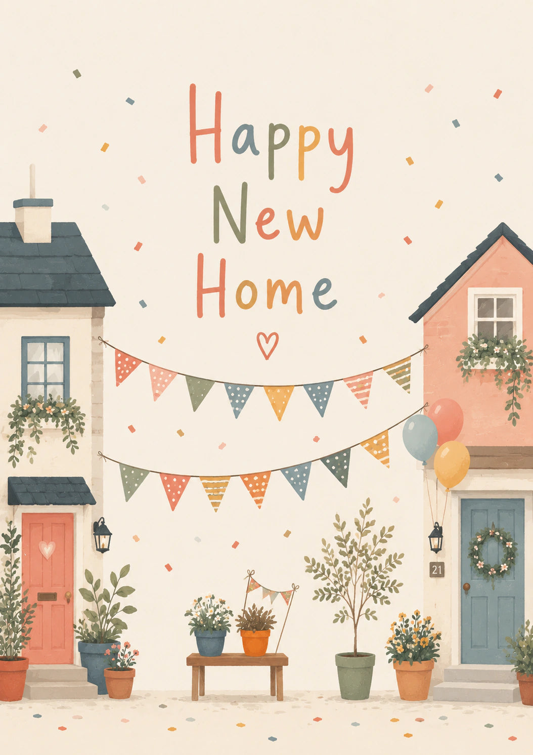 New Home - Personalised Card — with punch holes