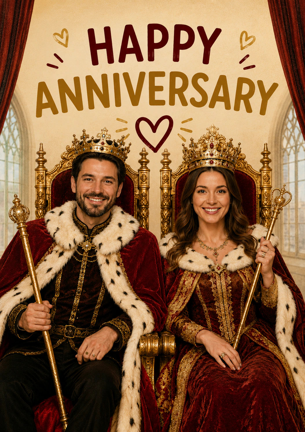 Anniversary - Personalised Card — with punch holes