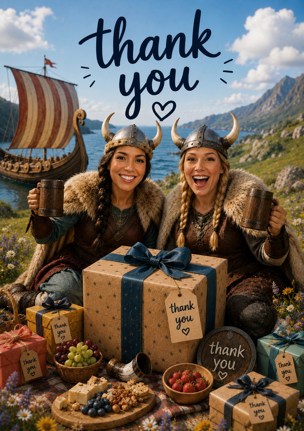 Thank You - Personalised Card — with punch holes