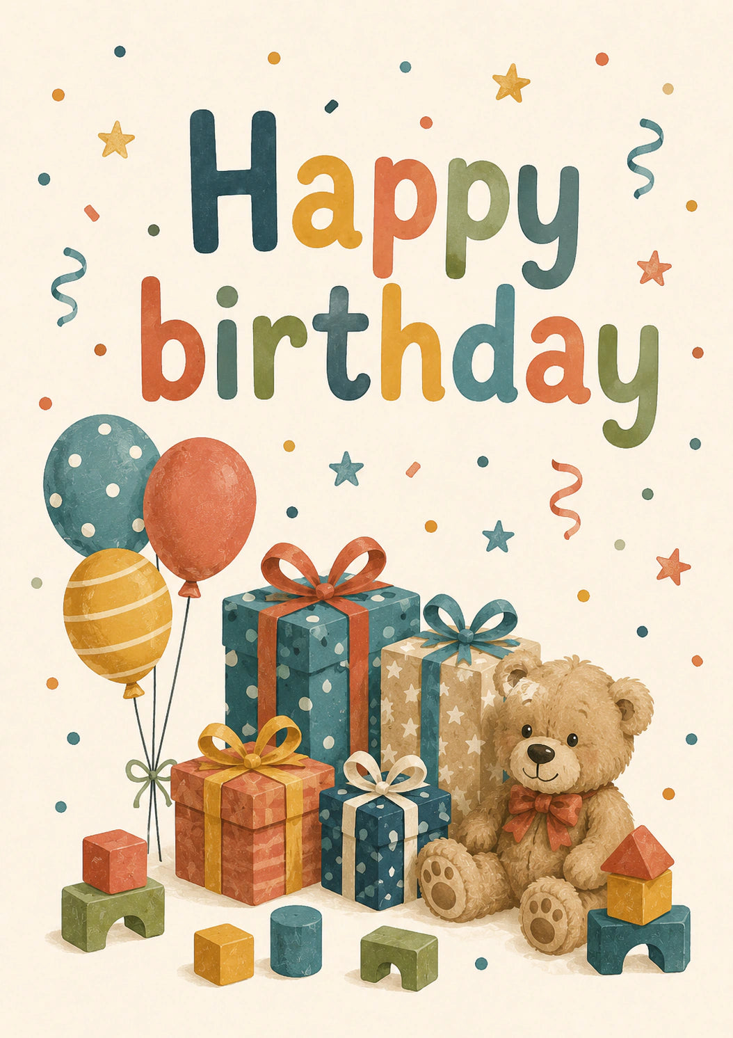 Birthdays - Personalised Card — with punch holes