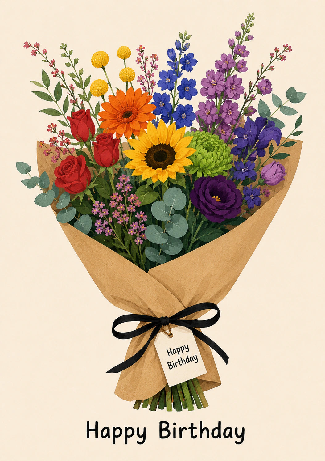 Birthdays - Personalised Card — with punch holes