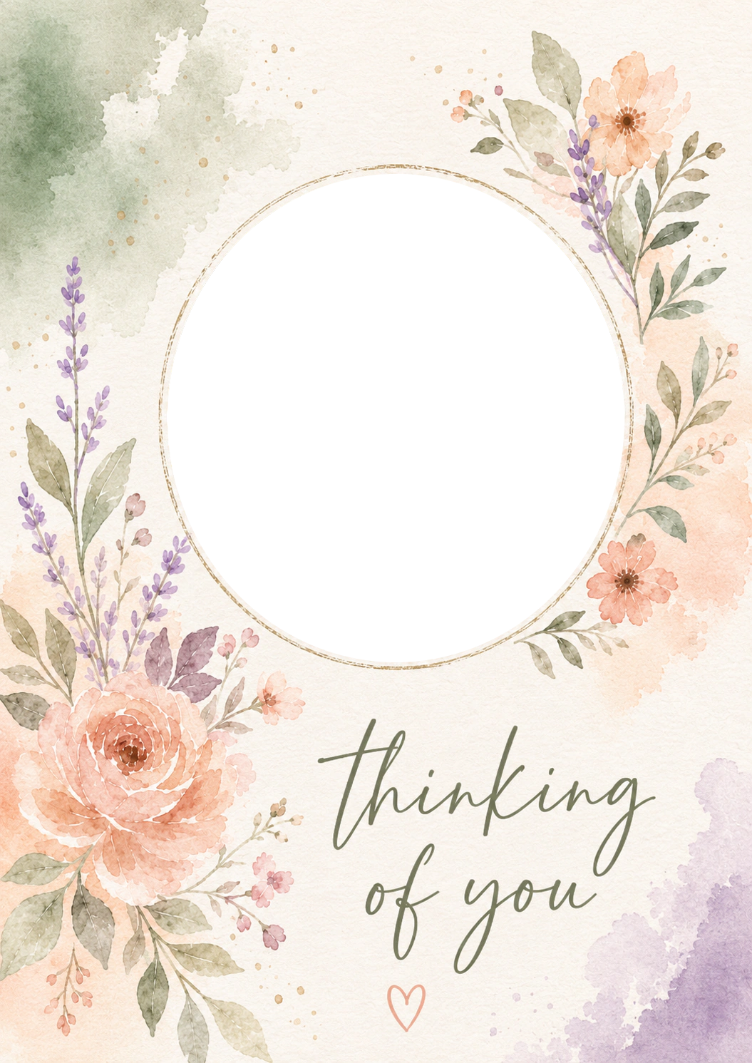 Thinking Of You - Personalised Card — with punch holes