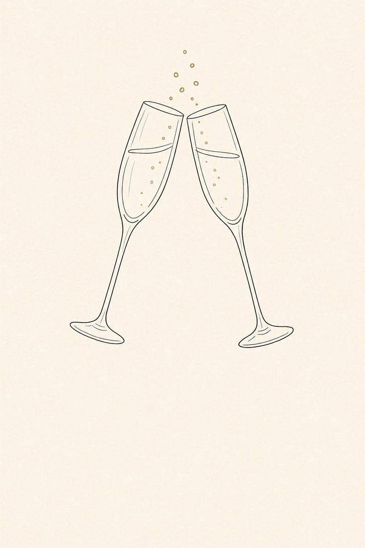 Champagne Flutes Toast Anniversary Card