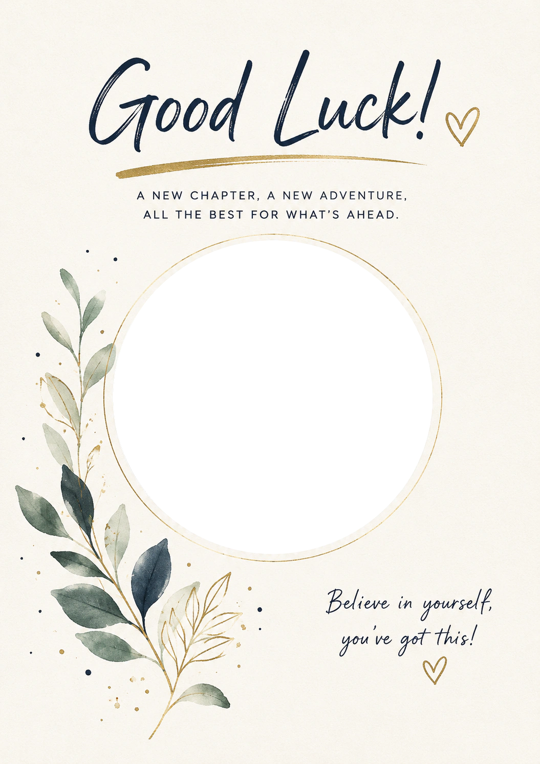Good Luck - Personalised Card — with punch holes