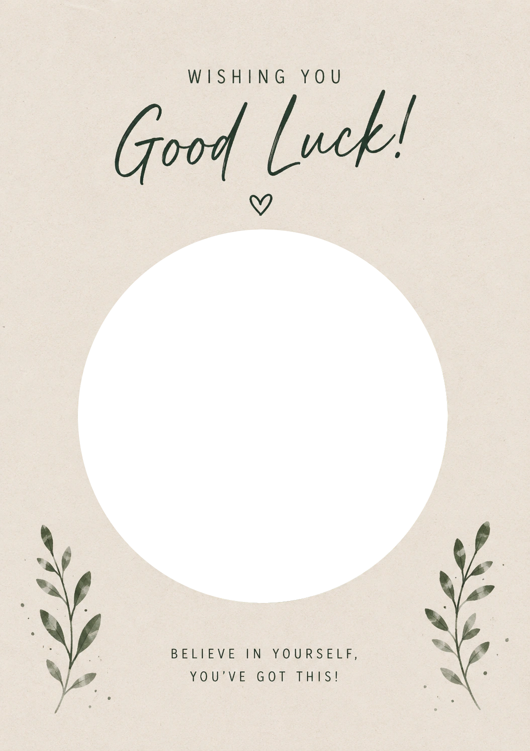 Good Luck - Personalised Card — with punch holes