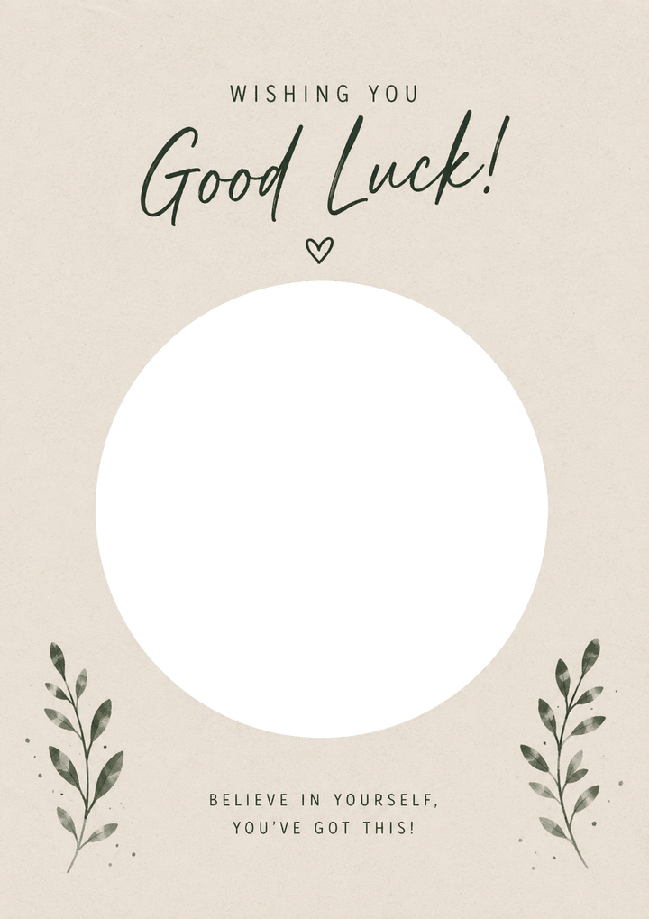 Good Luck - Personalised Card — with punch holes