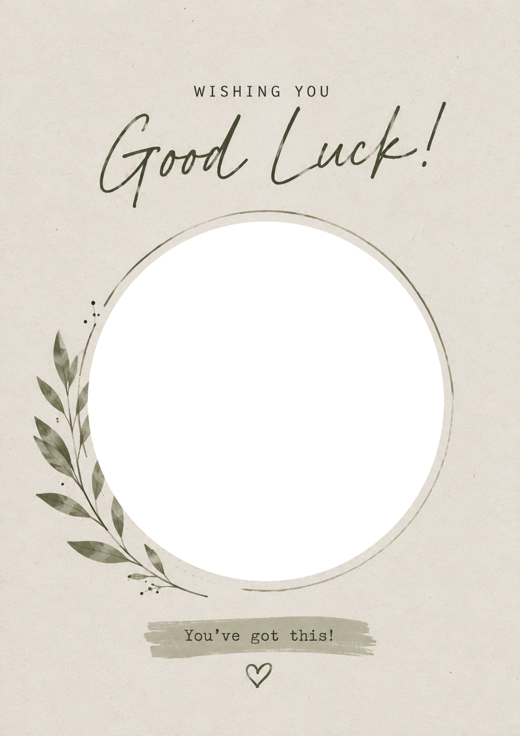 Good Luck - Personalised Card — with punch holes
