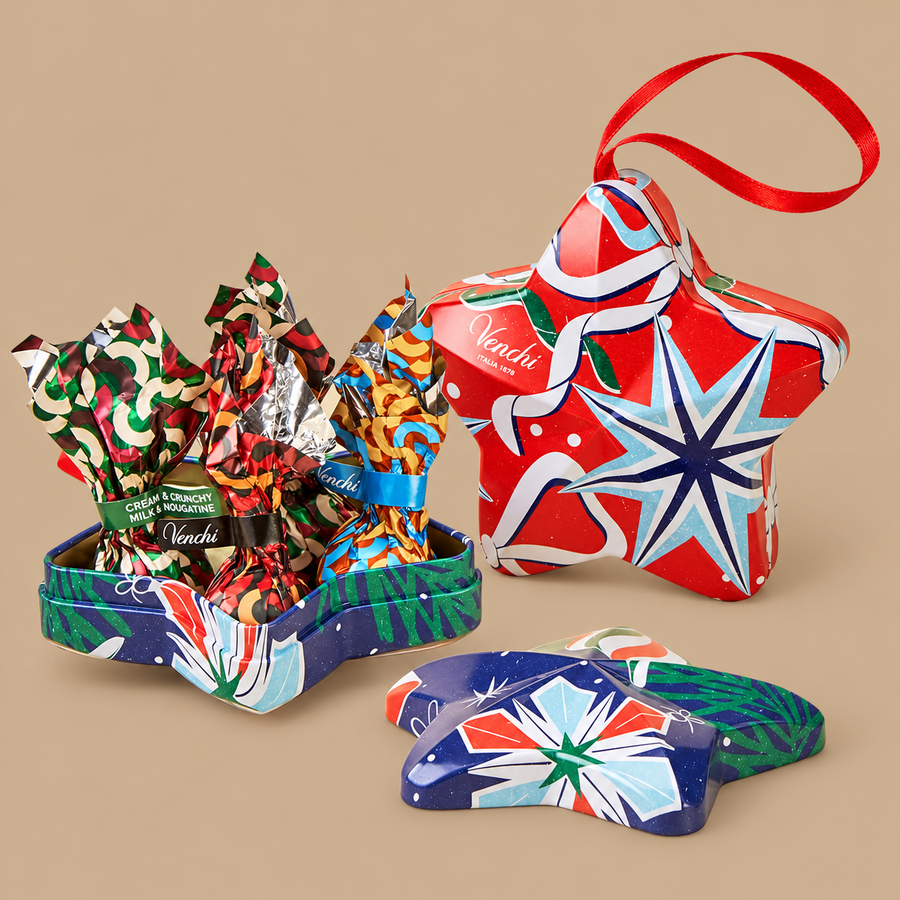 Venchi Christmas Star Tin - 4 Chocolates