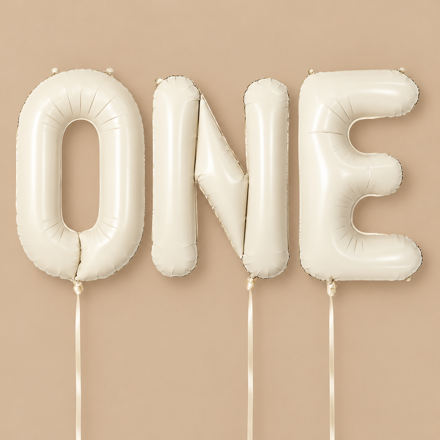 ONE Beige-Colored Balloons 40"
