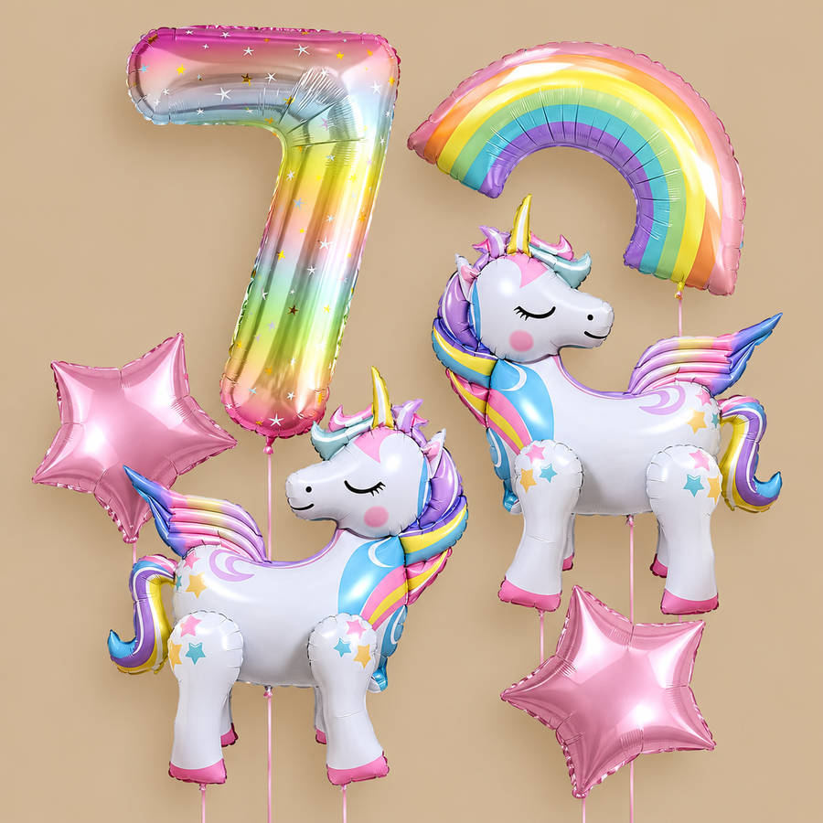 7th Birthday Unicorn Balloon Pack