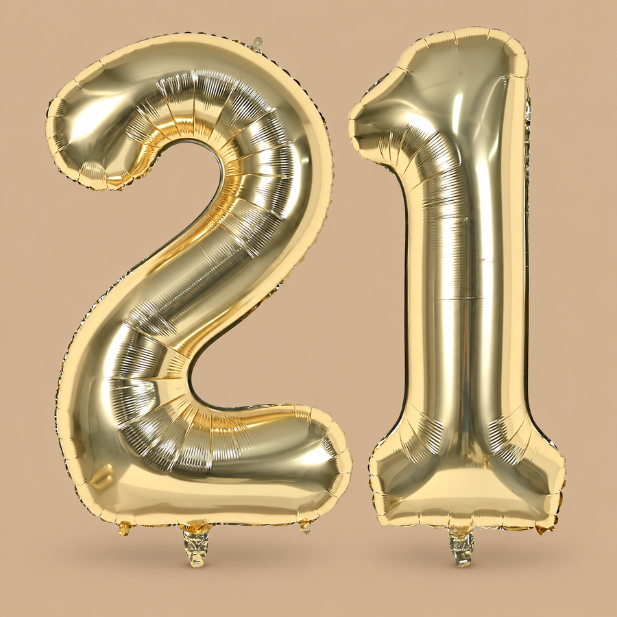 Champagne Gold Number 21 Balloon 40"