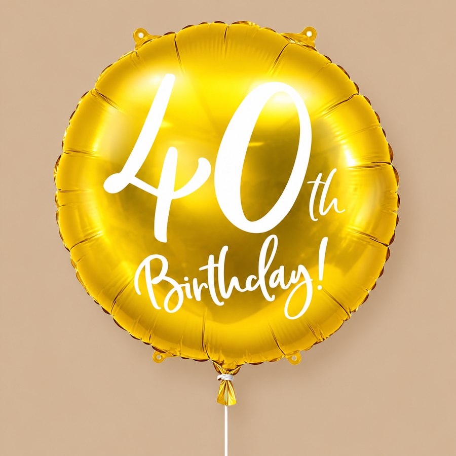 Gold Foil Balloon For 40th Birthday 45cm