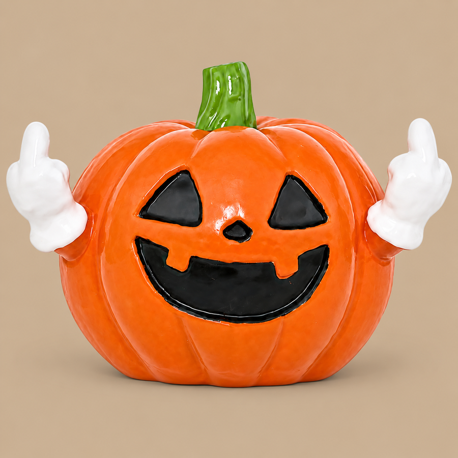 Middle Finger Pumpkin Resin Ornament