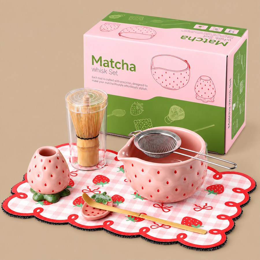Strawberry Design 7pcs Matcha Whisk Set