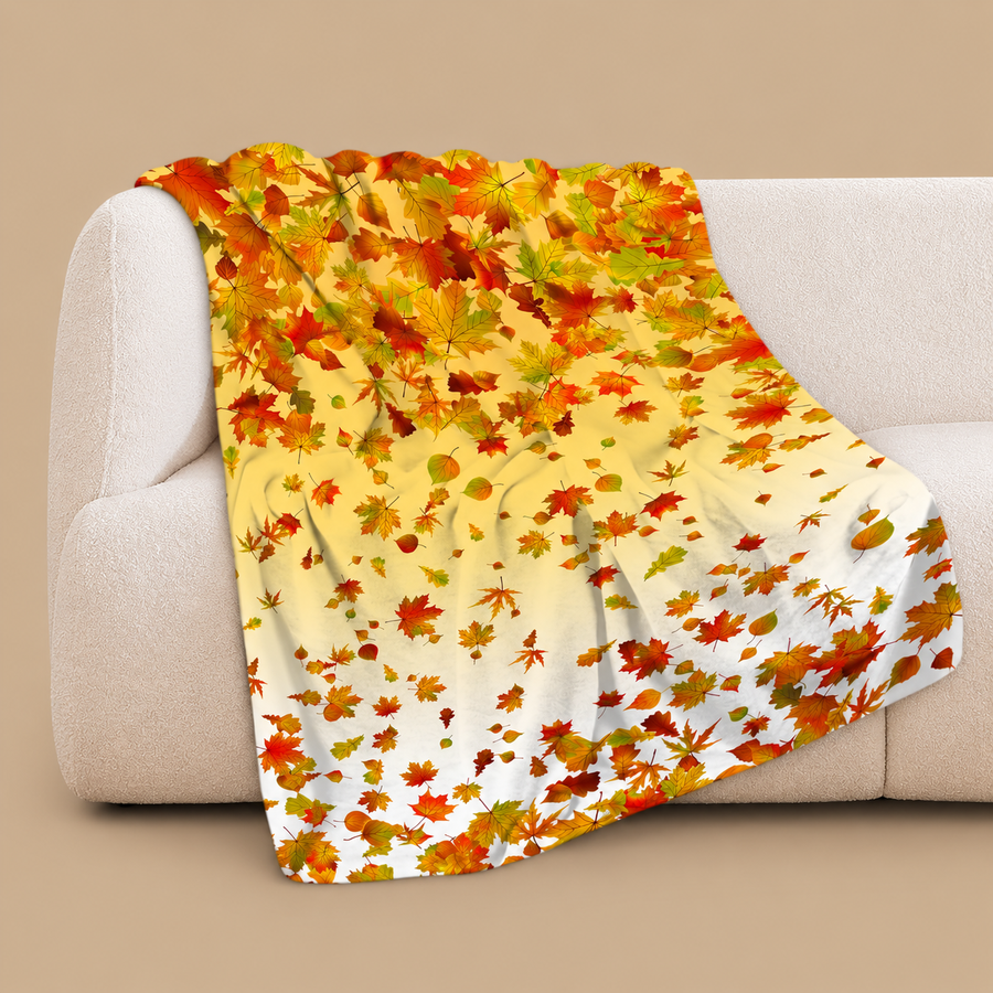 40x50in Fall Leaf Flannel Throw Blanket