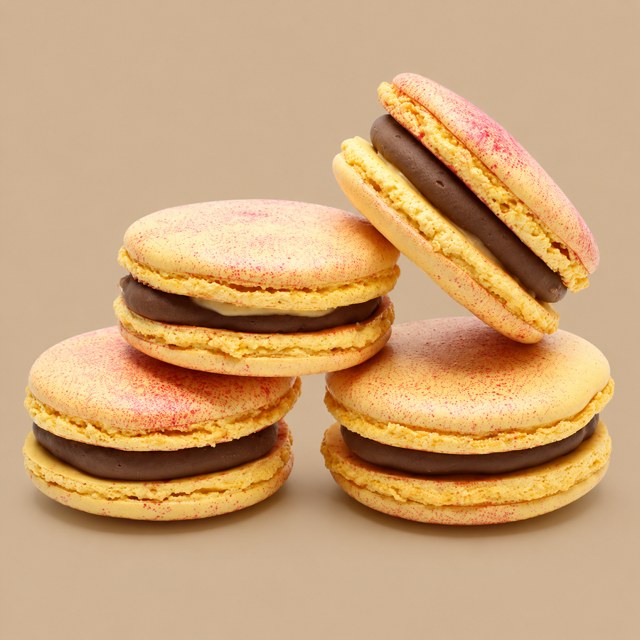 Macarons & More Large Passionfruit & Milk Chocolate Macarons 4s