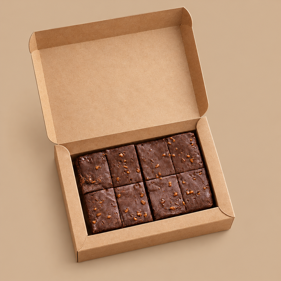 Sponge Salted Caramel Brownie Box