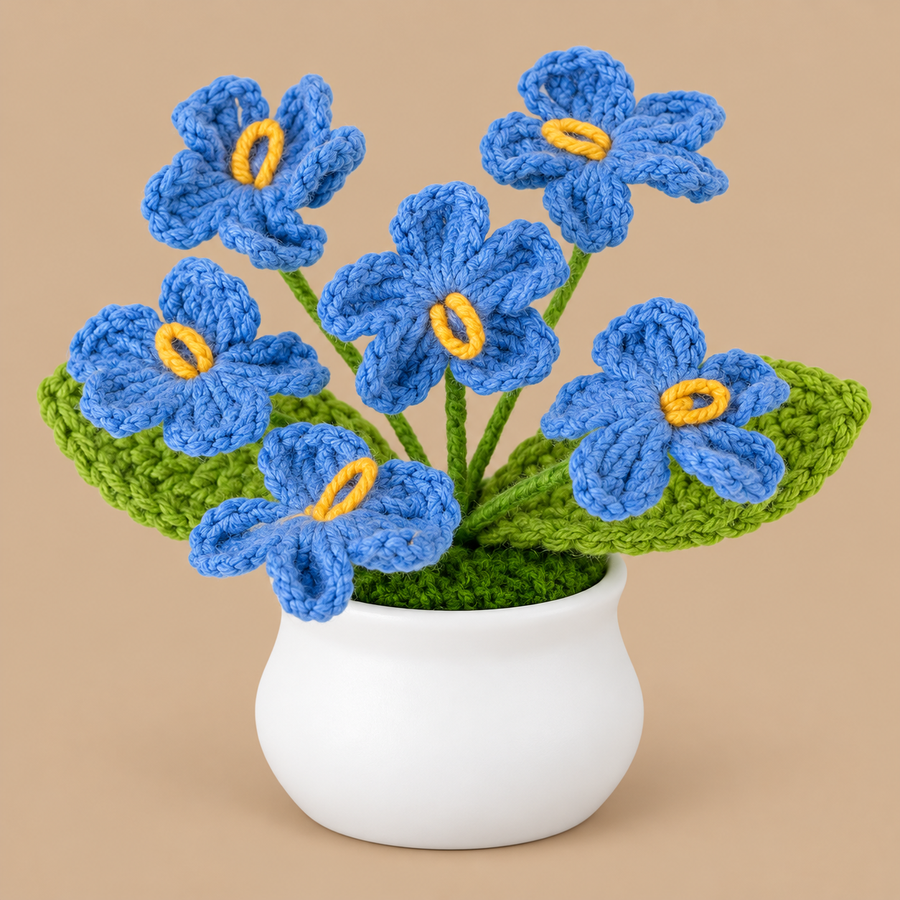 Crochet Blue Forget Me Nots