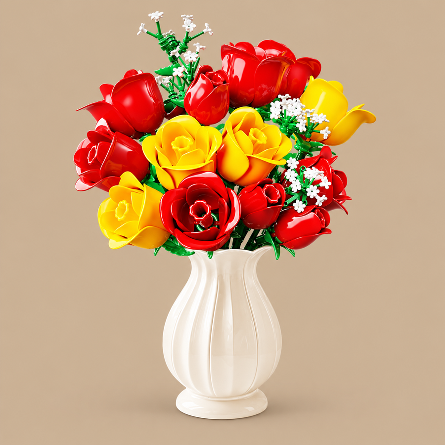 Yellow and Red Building Blocks Bouquet